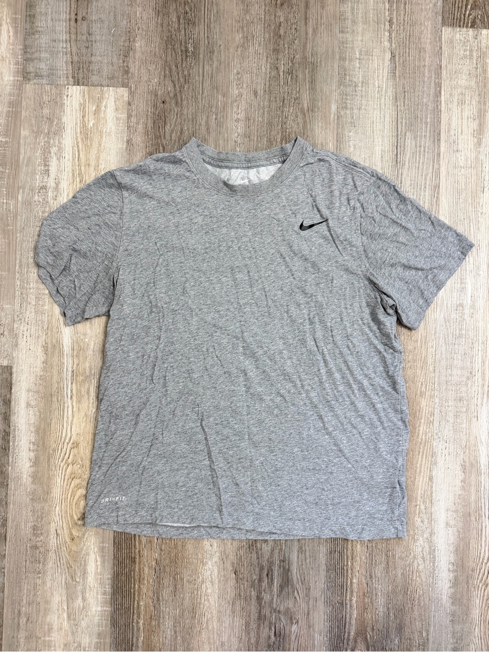 Nike Men's Gray Dri-FIT Crew Neck T-Shirt, size Large
